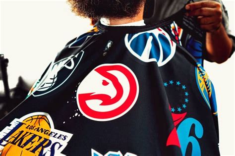 nba multi logo barber cape.